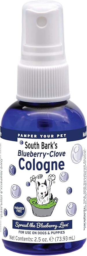 South Bark's Blueberry Clove Dog Cologne 2.5 oz. | Dog Perfume Long Lasting | Deodorizing Spray | Made In The USA