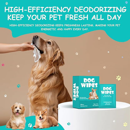 Pet Wipes for Dogs, Cleaning and Odor-Controlling Grooming Wipes for Paws, 80 Count