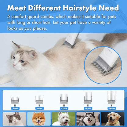 Neakasa by neabot P2 Pro Dog Grooming Kit, Dog Clippers Vacuum Suction 99% Hair, Pet Grooming with 5 Proven Tools, 2L Large-Capacity Easy Empty Dustbin for Dogs Cats Animals