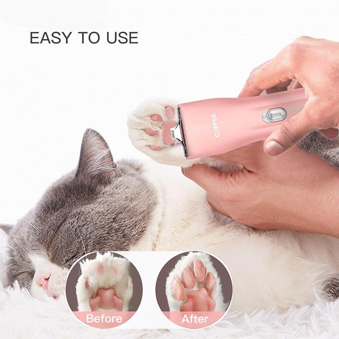 Handy & Powerful Long Lasting Pet Electric Hair Trimmer Kits Waterproof Cordless Rechargeable Grooming Shavers for Small Dogs and Cats