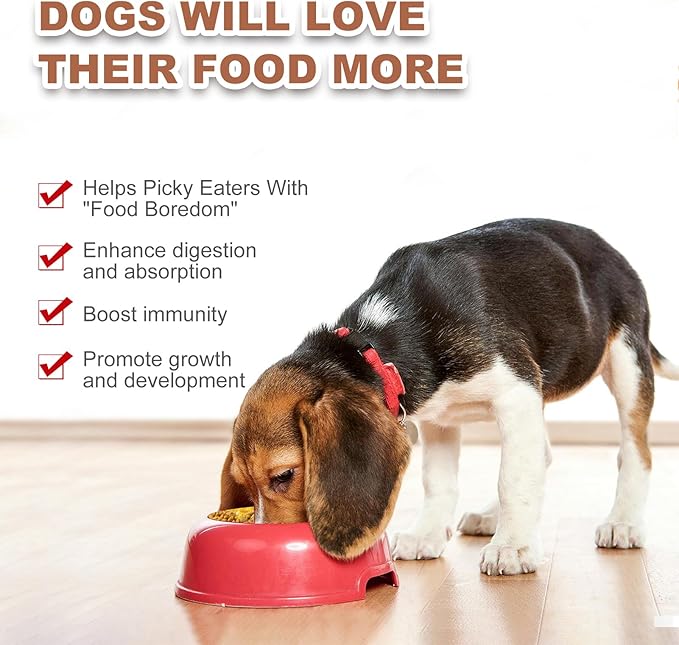 Dog Food Toppers Kibble Seasoning - Freeze Dried Fruit Vegetable 10 Kind Mixed Egg Yolk Powder High Protein Natural Delicious Treat Mix for Picky Eaters（8 Oz）
