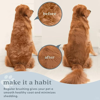 Undercoat Rake for Dogs - Professional Pet Shedding Dematting Comb with Wood Handle, Stainless Steel Blades for Pet Cats Dogs Matted Hair Tangles Removing