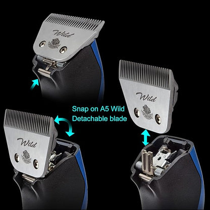 Detachable Blade - Size 30W Wide Blade 1/50", Made of Extra Durable Japanese Steel, Compatible with Most Andis, Oster, Wahl A5 Clippers