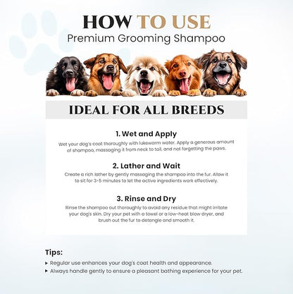 605Products - Natural Dog Shampoo for Itchy and Sensitive Skin, Puppy Shampoo and Odor Eliminator for Smelly Dogs and Puppies, Pet Shampoo and Deodorizer - Dog Bath Supplies (Oatmeal)