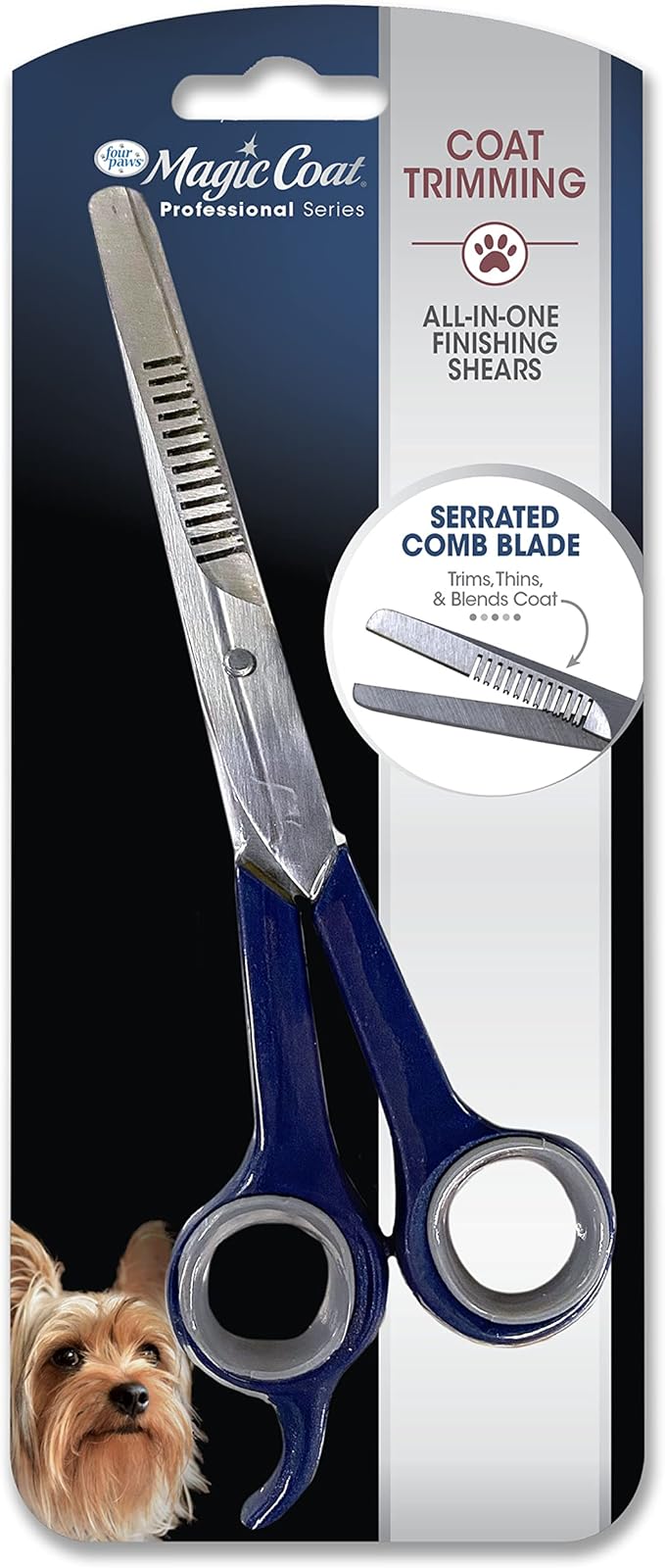 Four Paws Magic Coat Professional Series All-in-One Finishing Shears for Dogs, Dog Grooming Scissors, 1 Count