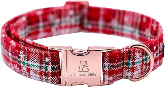 Lionheart glory Christmas Plaid Dog Collar, Dogs Collar Adjustable Soft and Comfortable Dog Collars for Small Dogs Girl or Boy Pet Gift Fall Collar Dog Collar