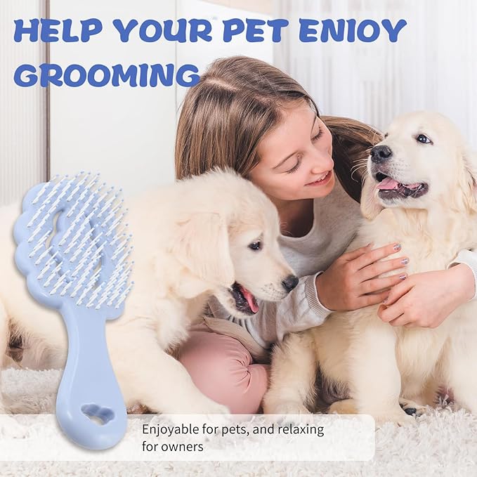Puppy Brush for Small Dogs, Puppy Brushes for Grooming, For Combing and Detangling curly Hair, Perfect for Shih Tzu, labradoodle poodle, Yorkshire Terrier and Maltese, (Blue)