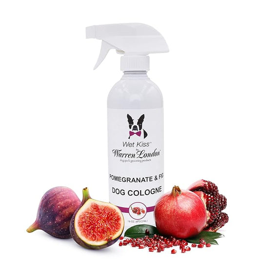 Warren London - Wet Kiss Dog Cologne, Long Lasting Dog Spray, Dog Deodorant to Remove Odor from Stinky Dogs, Pomegranate & Fig, 16 Ounce Bottle