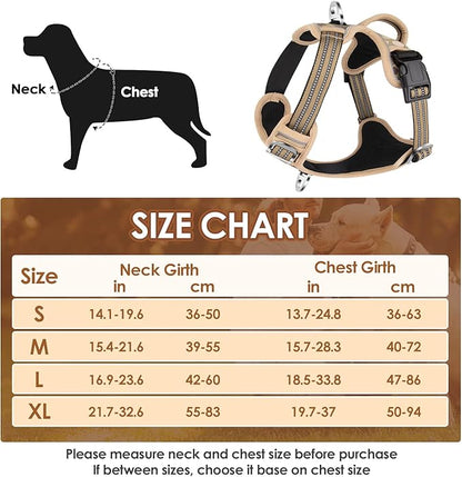Lukovee No Pull Dog Harness, No Choke Adjustable Dog Harness with 2 Leash Clips and Easy Control Vertical Handle, Soft Padded Dog Vest for Medium and Large Dogs (Camouflage)