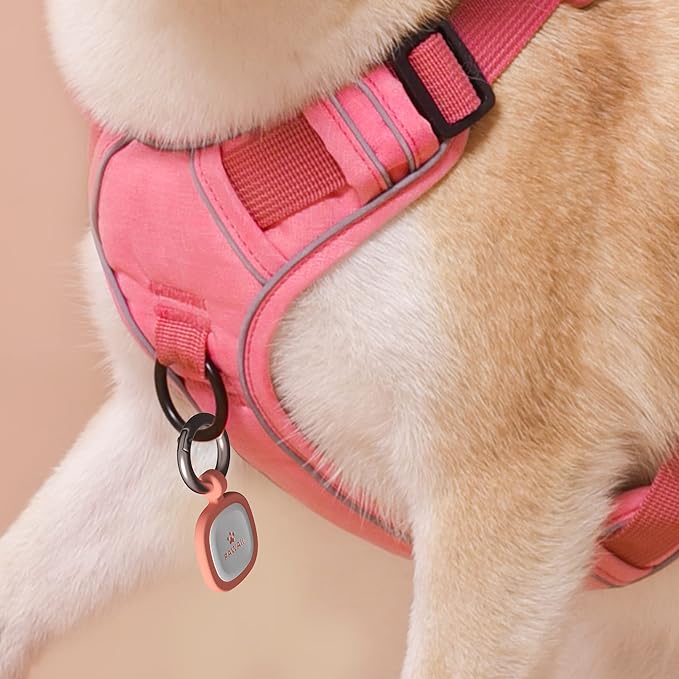 Pawaii QR Code Pet ID Tag, Silent Silicone Dog ID Tag, Modifiable Pet Online Profile, Free Online Pet Page Emergency Contact, Scan QR Receive Instant Pet Location Alert Email, 1Pack (Bright Red)