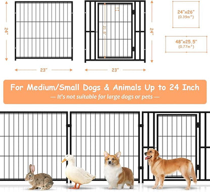Mr IRONSTONE Dog Crate Small Dog Kennel Dog House Indoor Dog Cage for Small Medium Large Dogs, Puppy Dog Playpen, Pet Cage, 24" H x 48" L