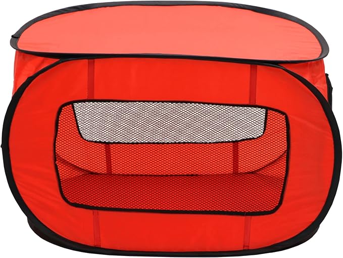 Portable Pop Up Dog Crate-Medium Red