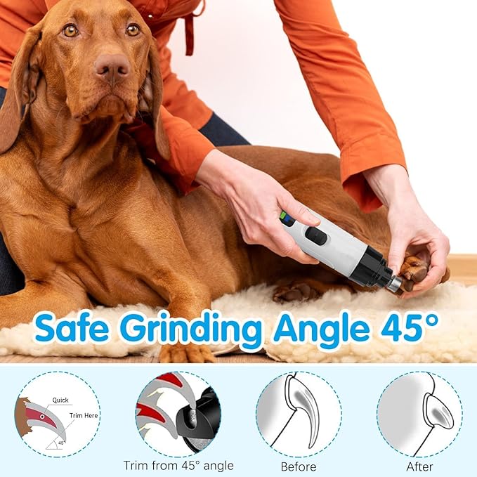 Silent Grind Pro for Dogs, Silent Grind Pro Dog Nail Trimmer, Rechargeable Electric Dog Nail Clippers, Super Quiet Dog Nail Grinder, Pet Nail Grinder Paws Grooming & Smoothing Tool