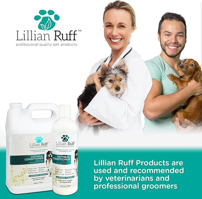 Lillian Ruff Calming Oatmeal Pet Conditioner for Dry Skin & Itch Relief with Aloe & Hydrating Essential Oils - Replenish Moisture & Deodorize - Soothing Conditioning for Normal/Sensitive Skin (16oz)