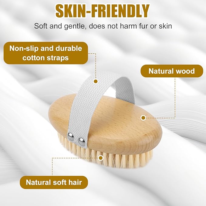 Pet Palm Brush for Dogs & Cats, Puppy Hand Brush for Massaging Grooming Shedding, Soft Bristle Kitten Brush Efficient Pet Loose Hair Remover Comb Supplies for Long and Short Hair Pets(Brown)
