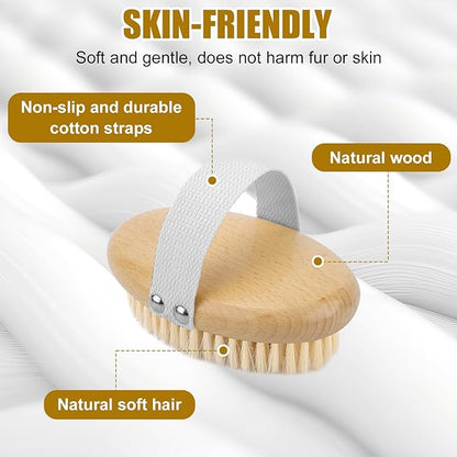 Pet Palm Brush for Dogs & Cats, Puppy Hand Brush for Massaging Grooming Shedding, Soft Bristle Kitten Brush Efficient Pet Loose Hair Remover Comb Supplies for Long and Short Hair Pets(Brown)
