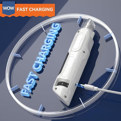 Pet Nail Grinder for Dogs,6-Speed Rechargeable Dog Nail Trimmers and Professional Clippers,Paws Grooming Kit for Medium Large Dogs Cats - White