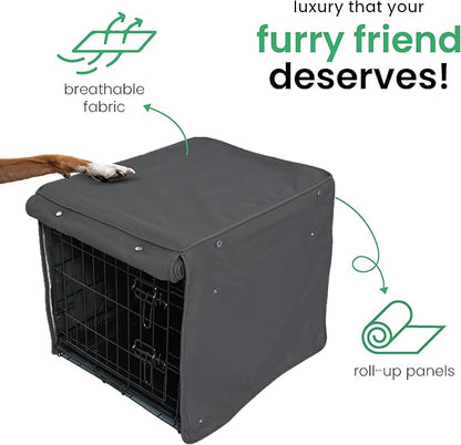 Molly Mutt I'm a Realist Dog Crate Cover, 100% Cotton Canvas Cover with 2 Roll-Up Panels, Ideal for Dog or Cat Crate, Durable, Washable, and Free of Harmful Chemicals, 30" x 19" x 21"