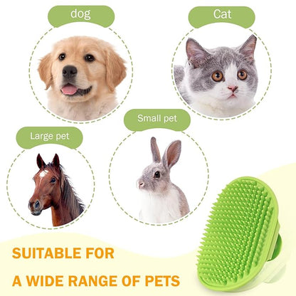 TORMEN 2 pcs Dog Bath Massage Brush, Dog Grooming Brush,Rubber Grooming Brush with Adjustable Handle for Dogs and Cats, Soft, Gentle & Skin-Safe for Long & Short Hair (Green)