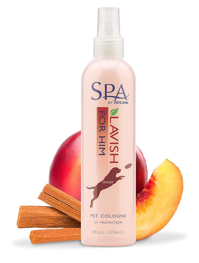 TropiClean SPA For Him Male Dog Cologne Spray Long Lasting | Sporty Scented Dog Deodorizing Spray | Naturally Derived Salon Grade Ingredients | Made in the USA | 8oz