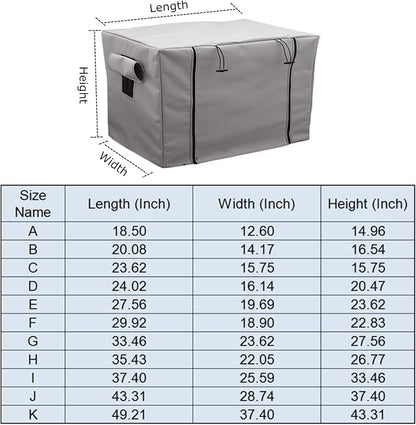 Dog Crate Cover Waterpoof Grey Pet Kennel Covers for Puppy Cat Indoor Outdoor Fit for 1 Door Wire Crate, 35.43x22.05x26.77 Inch