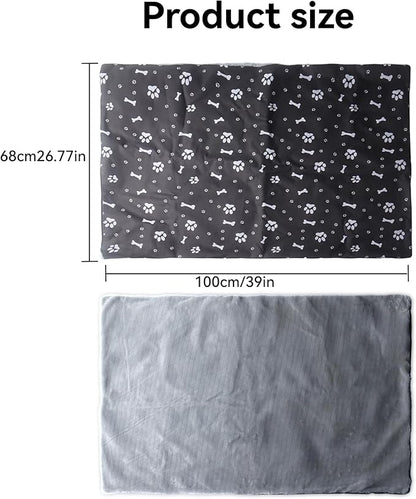 Klmnop Washable Dog Crate Pan Cover, Reversible Cool Side & Warm Side Dog Bed Liner for 36 Inch Pet Cage, Pan Cover Only(Grey)