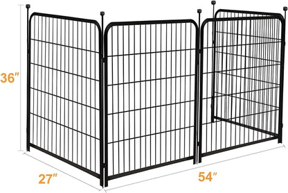Garden Fencing 36 Inch High, 4 Panels Total 8.9 Ft(L) Dog Fence Outdoor for Yard, 4 One-Sided Plate, No Door, Anti Dig Fence Barrier, Dog Pen, Rabbit Fence, Garden Fences and Borders