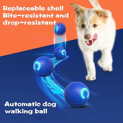 2PCS Shaky Ball Toy for Dogs,Pet Bounce Ball ,Vibrating Dog Ball for Dogs, Automatic Moving Dog Toy Ball,Bouncing Ball for Dogs Interactive Dog Ball,Automatic Moving Dog Toy Ball shaking(Blue+Blue)