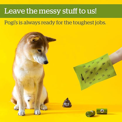 Pogi's Special Edition Poop n' Wipe Pack - 30 Powder Fresh Scented Rolls (450 Bags) and 1 resealable Pack of 100 Dog Grooming Fresh Wipes.