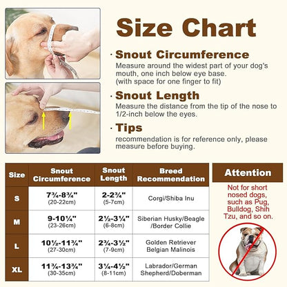 Mayerzon Dog Muzzle, Basket Muzzle for Large Medium Small Dogs, Humane Cage Mouth Guard to Prevent Biting Chewing Eating, Breathable Muzzle for Grooming Training Walking Vet Visits (XL, Clear)