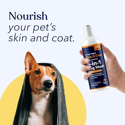Honest Paws Dog Shampoo and Conditioner - Premium Dog Wash for Allergies and Dry, Itchy, Moisturizing for Sensitive Skin - Sulfate Free, Plant Based, All Natural - Coconut & Mango -16 Fl Oz