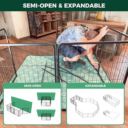 FXW Homeplus Dog Playpen for Indoor Use - Stress-Free and Safe Play, Heavy Duty 24 Inch 4 Panels Dog Pen for Puppies and Small Dogs, Black│Patented