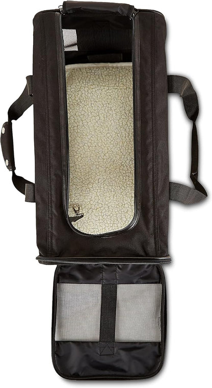 Amazon Basics Dogs and Cats Carrier, Soft Sided Pet Carrier, Black, Large, 50 cm L x 26 cm W x 28 cm H