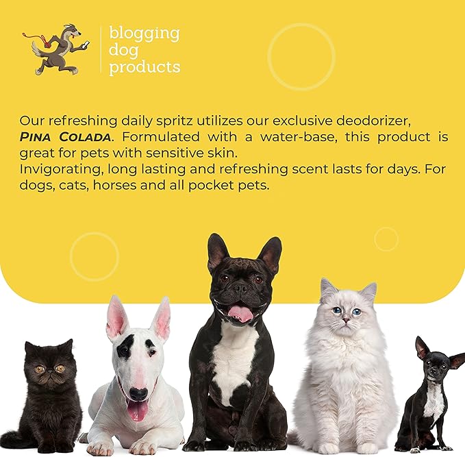 Premium Dog Deodorant Spray - Long Lasting Pet Odor Eliminator - Refreshing Dog Deodorizer Spray for Grooming - Pina Colada