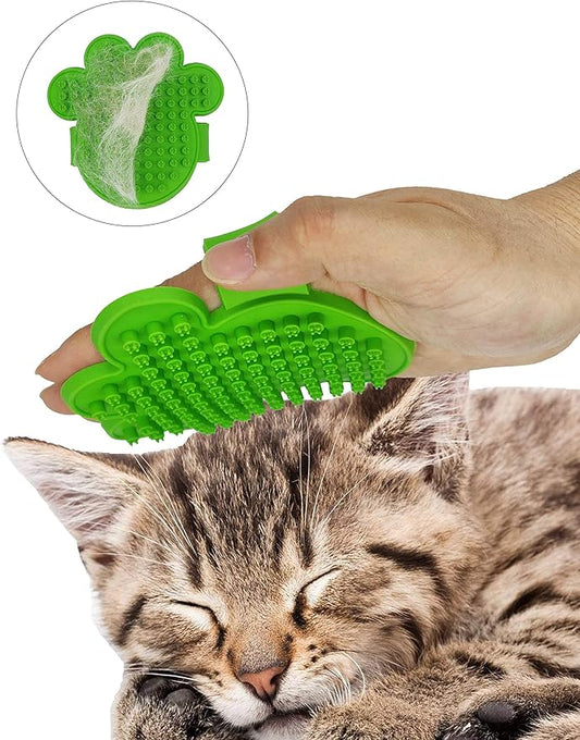 KIRTI PET Grooming Massage Brush for Dogs Cats, Shampoo Bathing Combing and Deshedding Silicone Brush, Soft Rubber Soothing Slicker Bristles with Adjustable Strap B104