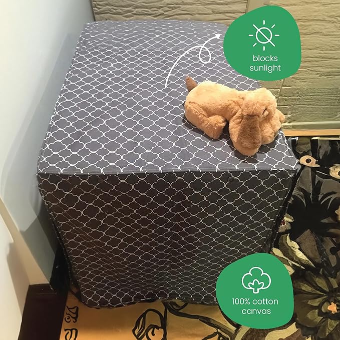 Molly Mutt Dog Crate Cover - Fits 30"x21"x24" Crate - Dog Kennel Cover - Dog Cage Cover - Med/Large Dog Crate Cover - Puppy Crate Cover - Cover for Dog Crate - Fabric Crate Cover