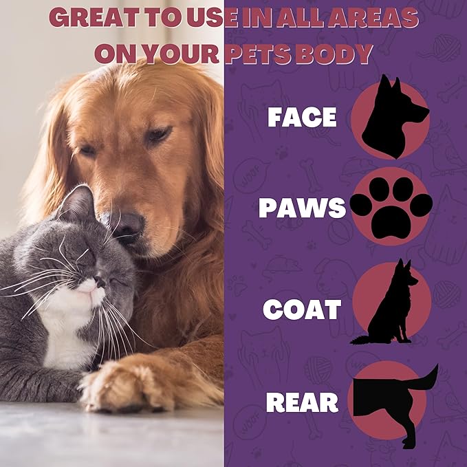 FurryFriends Pet Wipes | BlackBerry | Hypo-allergenic | Alcohol Free| Deodorizing | Removes Loose Hair & Dirt | Incredibly Clean | 100 ct. 2 Pack