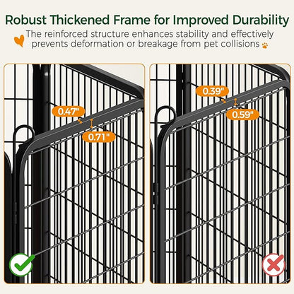 Yaheetech Dog Playpen Outdoor, 47 inch 6 Panels Dog Pen Indoor Heavy Duty Puppy Exercise Pen Metal Pet Fence for RV Camping/Yard/Garden