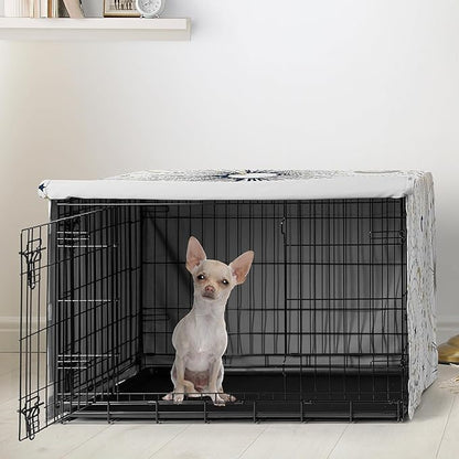 Sweet Jojo Designs 24in. Small Dog Crate Cover (Boho Star and Moon) Pet Cage, Kennel Covers (Shabby Chic, Bohemian, Celestial, Sky, Stars & Moons, Starburst, Cosmic, Mystical, Navy Blue & Gold, Grey)