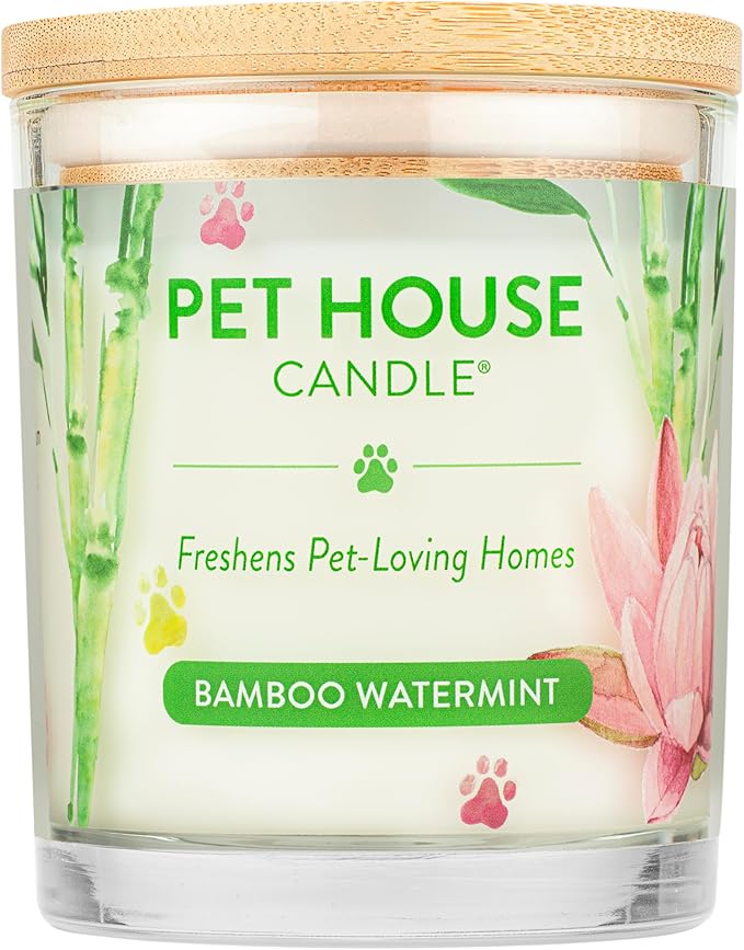One Fur All - Pet Odor Eliminator Natural Soy Wax, Bamboo Watermint, 9 Oz Jar