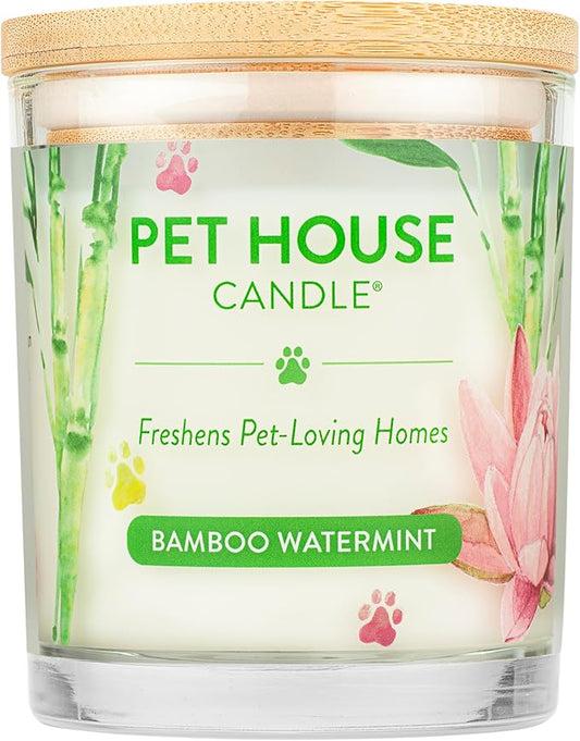 One Fur All - Pet Odor Eliminator Natural Soy Wax, Bamboo Watermint, 9 Oz Jar