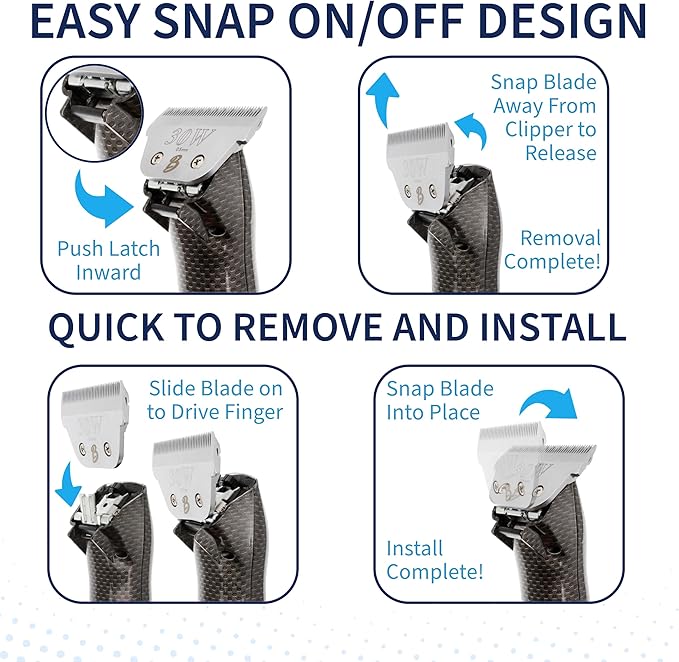 Skip Tooth Wide 4 Blade Dog Grooming 4W Cuts Length 3/8"-9.6mm Japanese High Carbon Steel Dog Grooming Blade Supplies | Detachable Blade Clipper (B4W)