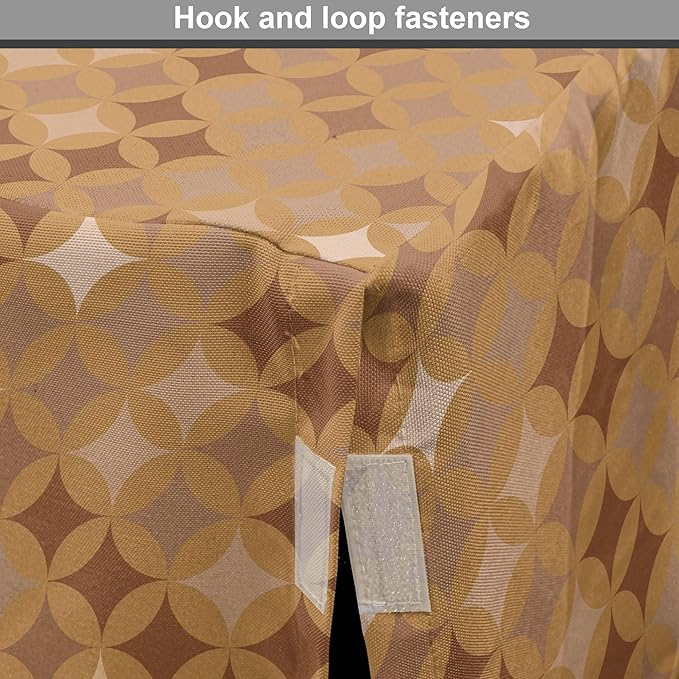 Lunarable Abstract Dog Crate Cover, Classic Print of Retro Style Round Intricate, Easy to Use Pet Kennel Cover for Cats & Medium Dogs, 30 Inch, Cocoa Pale Brown
