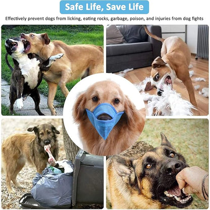 Crazy Felix Nylon Dog Muzzle for Small Medium Large Dogs, Air Mesh Breathable and Drinkable Pet Muzzle for Anti-Biting Anti-Barking Licking (XXXS, Blue)