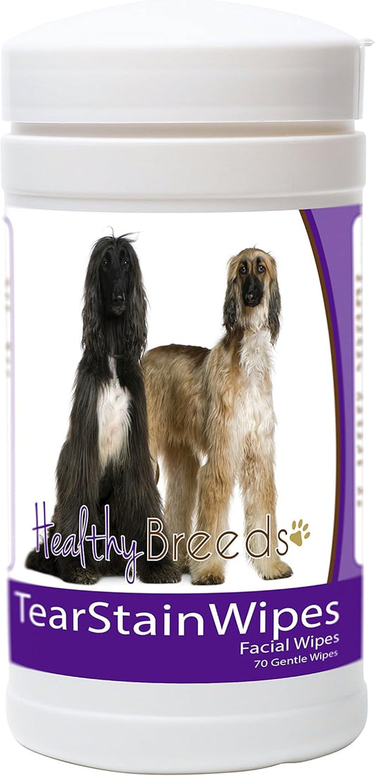 Healthy Breeds Afghan Hound Tear Stain Wipes 70 Count