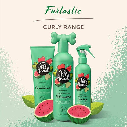 Furtastic Dog Shampoo | Watermelon Scent | Dog Shampoo for Smelly Dogs | Knot Detangler | Care for Long, Tangly Curls & Coats | Vegan | Gentle Formula for Puppies | Made in USA | 16 fl. oz.