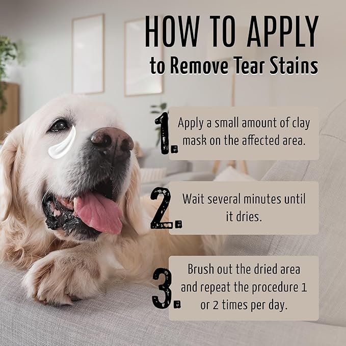 Pure Nature Stainless Look Clay Shield Mask Grooming Product Ideal for All Dogs and Cats Eyes, Ears, Mouth Area Suitible for Home or Professional Use