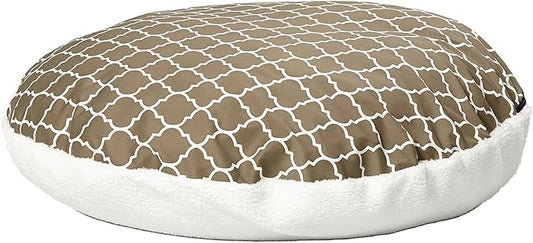 Midwest Homes for Pets Over-Stuffed Dog Bed feat Teflon with Brown/Fleece Pattern, Medium