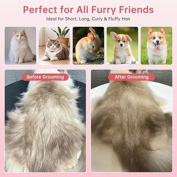 Steam Brush for Cats, 3 in 1 Steam Comb for Shedding Dog Pet Hair Cleaning Brush for Spray Dog Grooming for Long & Short Haired Pets – Cat Hair Spritz Defur Comb