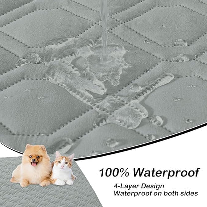 hyha Waterproof Dog Bed Blanket, Soft Dog Bed Cover Pet Blankets, Washable Couch Sofa Cover for Dogs, Reversible Pet Sofa Covers for Furniture (40x50 Inch, Grey/Light Grey)